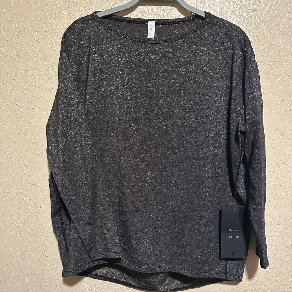 New Lululemon Back In Action Long Sleeve Sparkle Shirt Size 6‎ Limited Edition - Picture 2 of 9